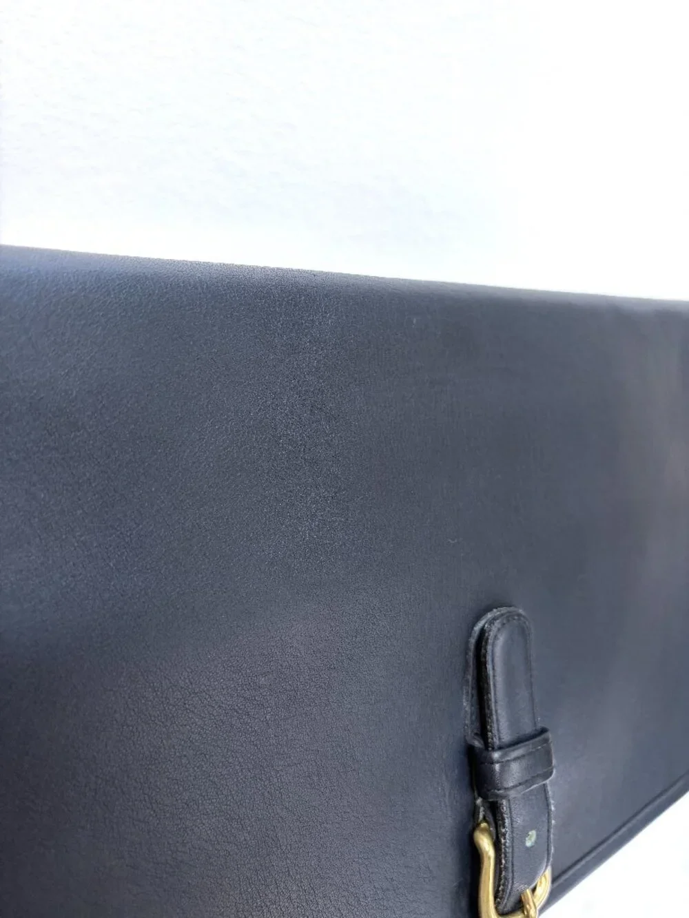 Rare Vintage Coach Buckled Clutch Long 9610 in Navy Leather - NYC made 1977, EVC